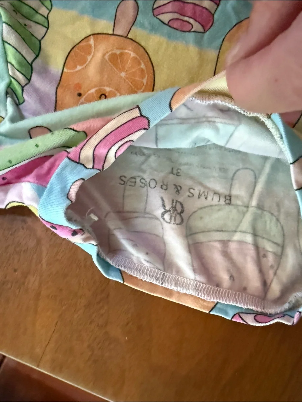 Kids Pastel Ice Cream Print Pajama Set - Multicolor